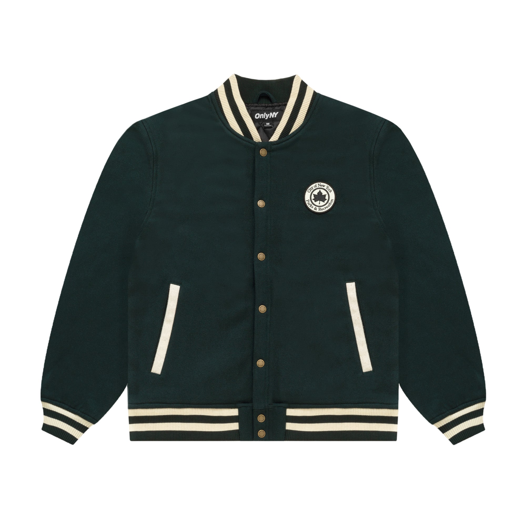 only ny スタジャンNYC Parks Logo Satin Bomber NYC Parks Varsity Jacket – Only NY