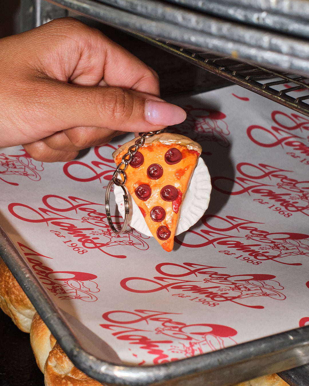Only NY x Leah Romero Pizza Keychain