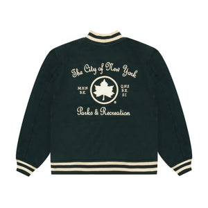 only ny スタジャンNYC Parks Logo Satin Bomber NYC Parks Varsity Jacket – Only NY