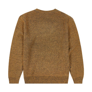 Wool Contrast Rib Crewneck Sweater