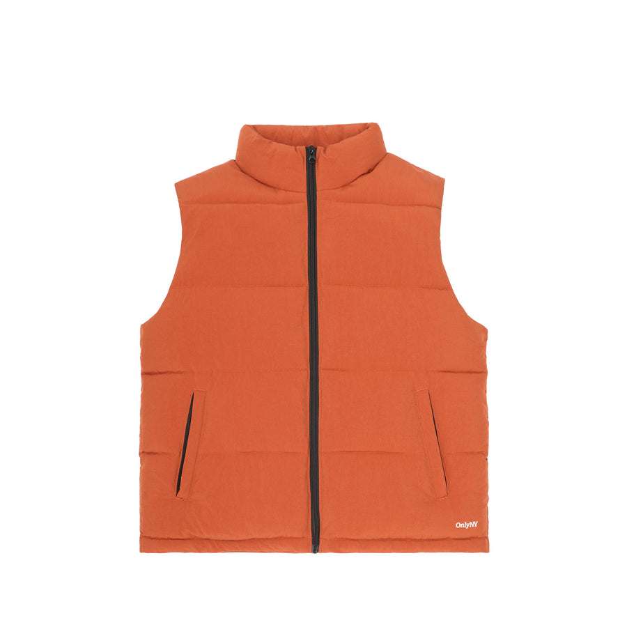 Orange puffy vest best sale