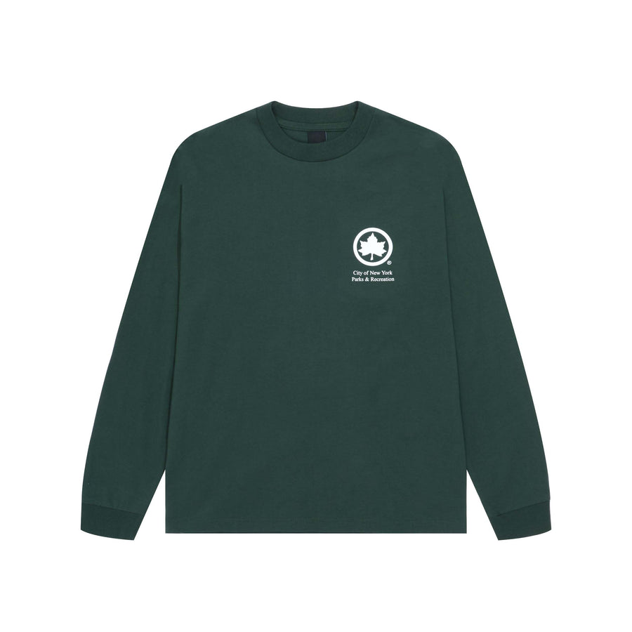 Only NY NYC Parks Logo Long Sleeve T Shirt Dark Green S