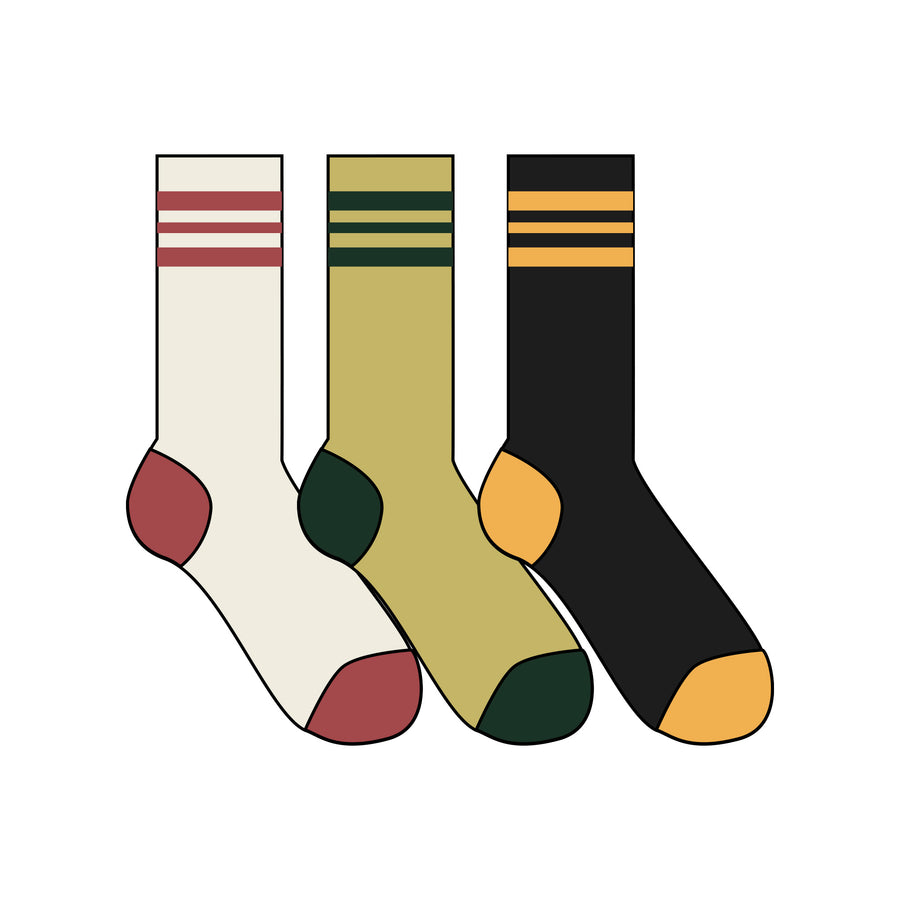 3-Pack Vintage Stripe Sock