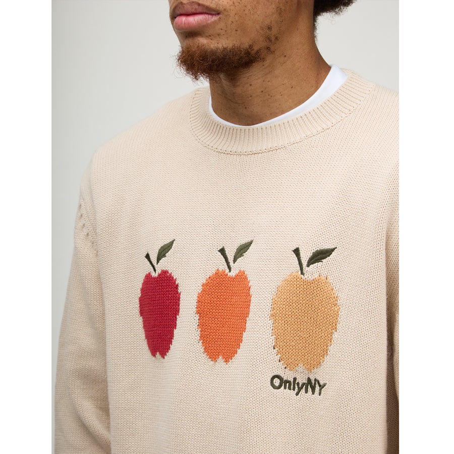 Fall Winter 2024 Only NY Apple Crewneck Cotton Sweater Natural M