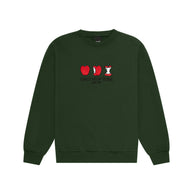 Deco Apple Crewneck - Dark Green / S